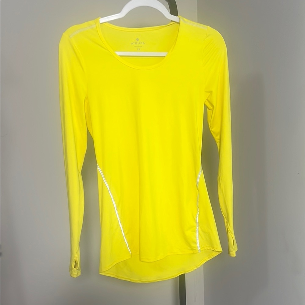 Athleta Yellow Fitted Long Sleeve Top